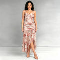 C7753 cross-border    new women's french floral suspender mesh party dress