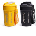 Simple 316 stainless steel octagonal coffee mug - portable cola cup with carry strap, outdoor car vacuum insulated tumbler - customizable