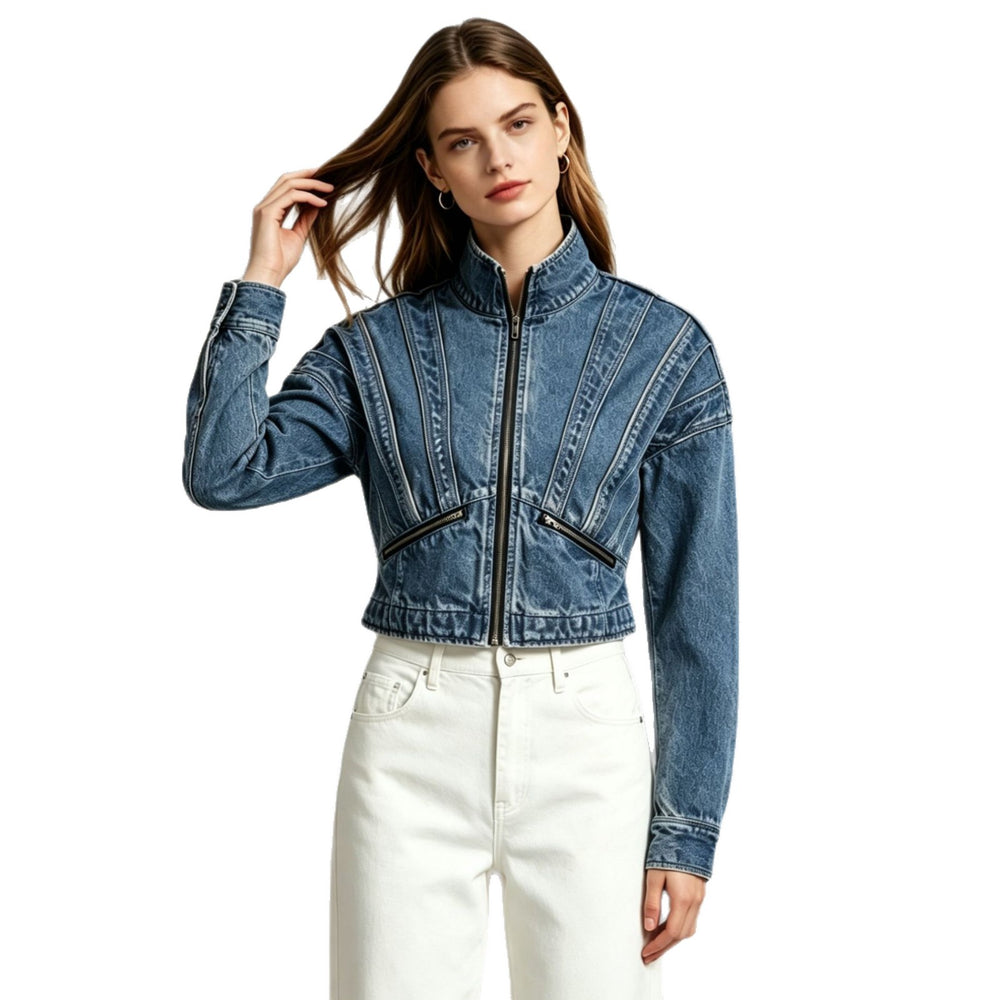 new arrivalretro deconstructed texture denim outwearlooseshortsilm workwearjacket women's clothing