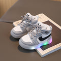 Spring & fallkids sneakers high-top girl mesh casual shoes boys sneakers 1-6 years old baby led light-up shoes