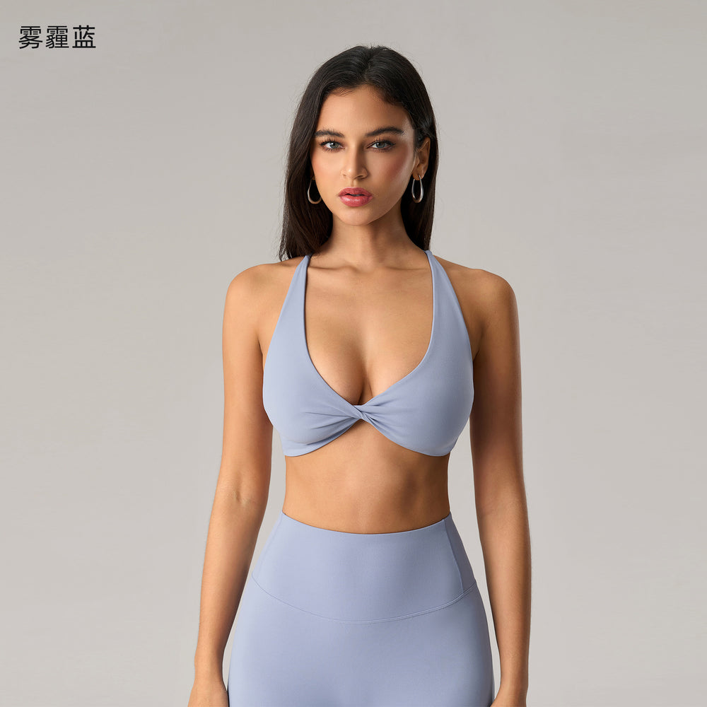 Fashion cross-border nude long sleeves yoga fitness suit women's back sports intimateshigh waist hip lifting tight nine-point pants