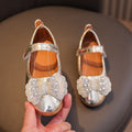 Girls'  spring new bowknot soft sole princess leather shoes for mid-to-large children - wholesale magic tape closure kids' shoes (direct from manufacturer)