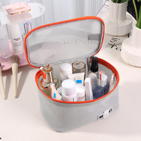 Beilian hand-held toiletry bag grid large-capacity travel lipstick storage bag wholesale beach quick-drying cosmetic bag wholesale