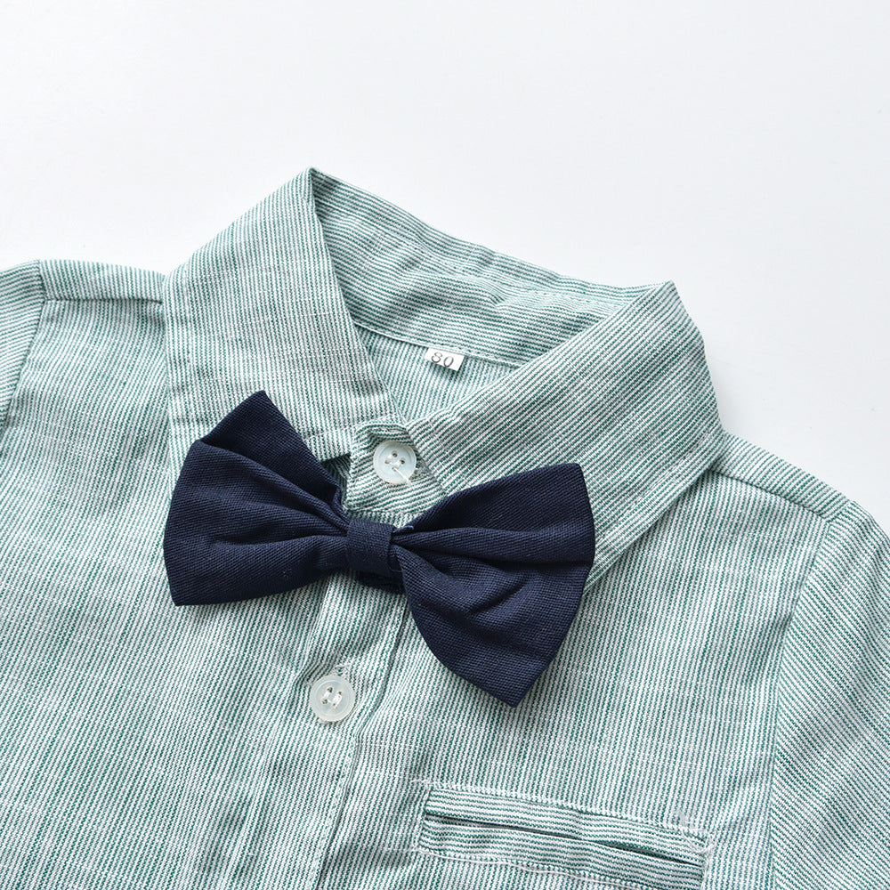 Kids suitsuit boys first birthday dress baby bamboo fiber cotton shirt flower girl host autumn british