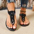 export plus size summer new women's thong sandals - comfortable, versatile, elastic band flat sandals for outdoor wear