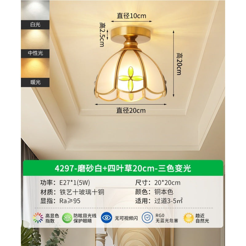 Huiyuan Entrance Light Aisle Light Luxury Retro Corridor Ceiling Light Home Light Medieval Balcony Lighting E