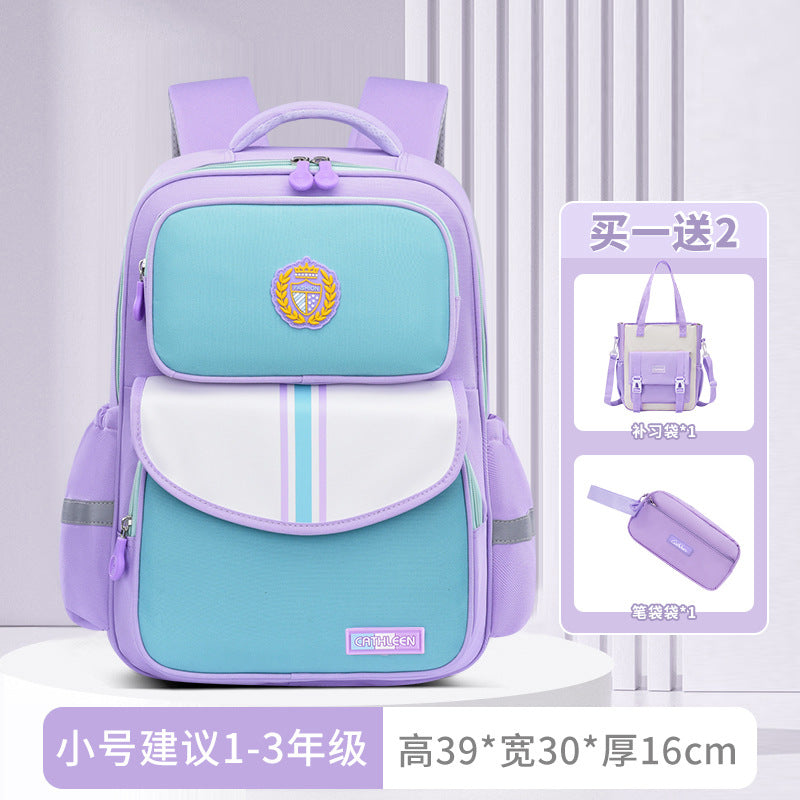 New primary school schoolbags for children in grades 3-6 to reduce the burden and wear-resistant Shaodong students  wholesale, light and cute