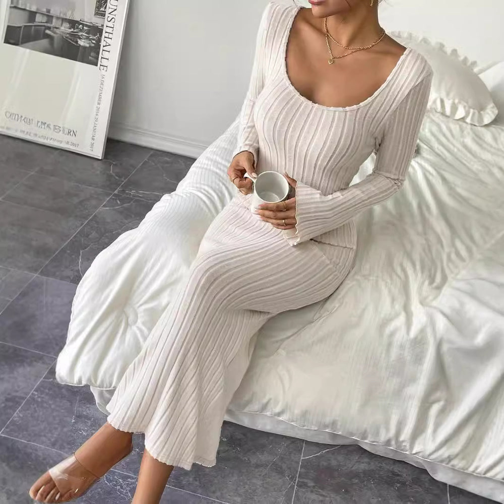 export women's sexy & sweet style dress - spring/summer backless design, high-waisted slit maxi dress