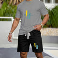 men's short-sleeve and shorts set, casual sportswear set, 3d printed cross-border hot seller, dropshipping available