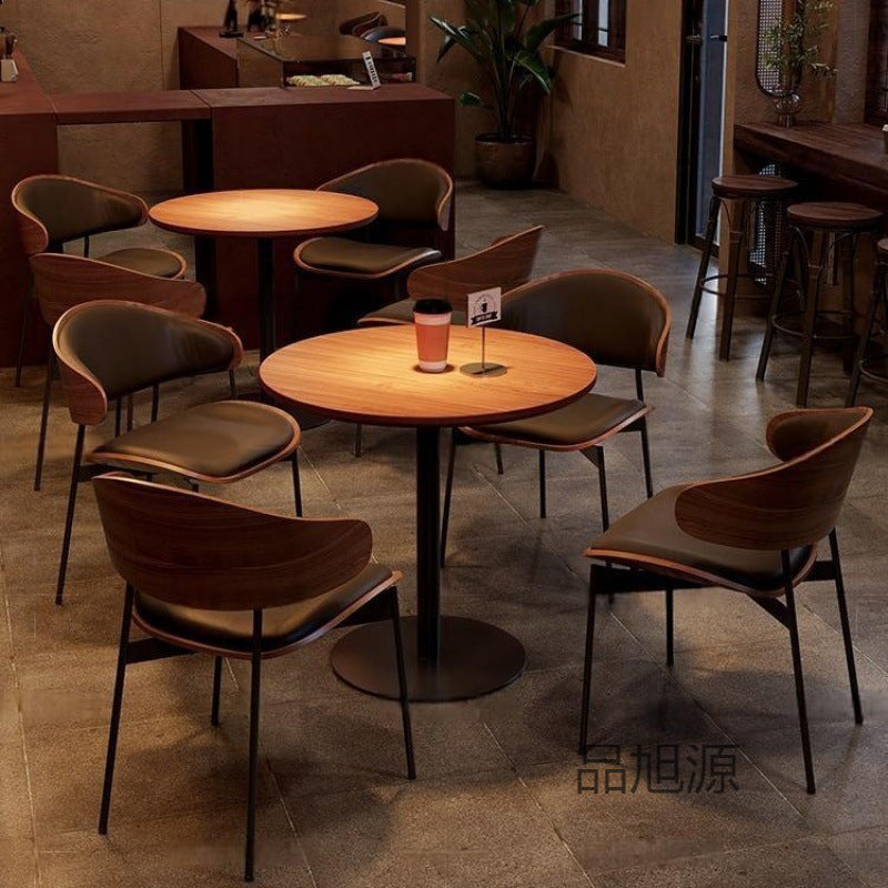 American restaurant retro imitation solid wood dining table and chair combination creative cafe leisure table and chair lounge area negotiation table and chair