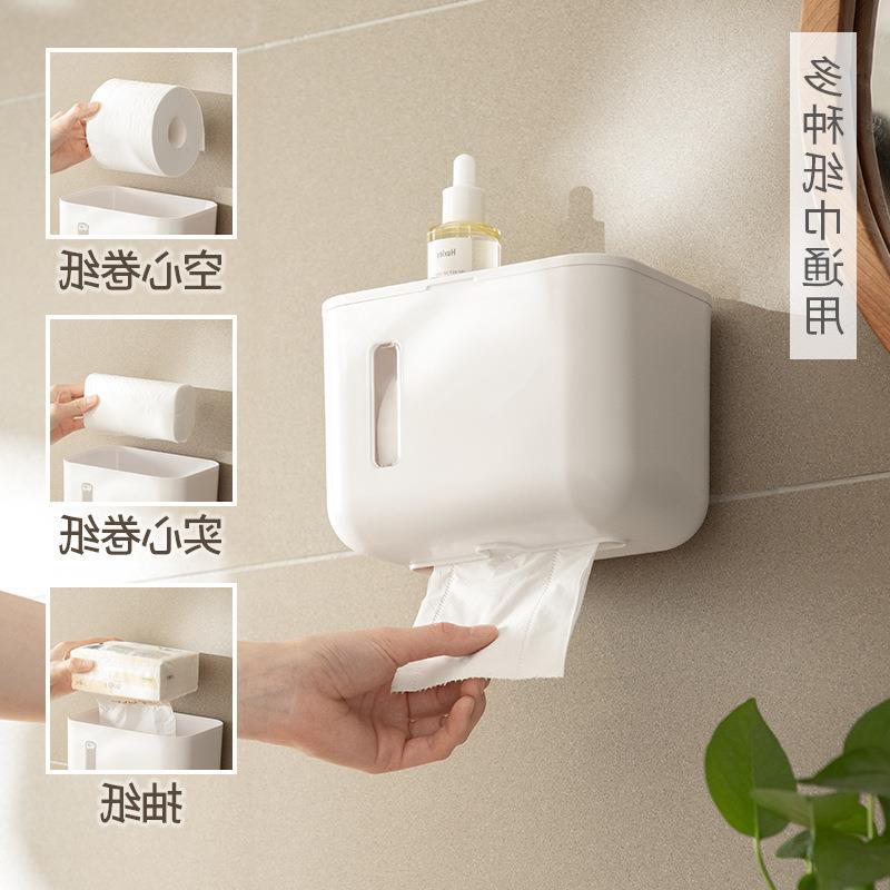 Liheng bathroom creative tissue box toilet wall hanging roll paper box toilet paper pumping tissue holder no punching simple model