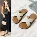 Summernew arrivaloutwear fairy bohemia sandals women's vacation imitation cut outcasual soft flats beach beach shoes