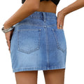 Fashion cross-border foreign trade  independent station summer new style washed cat whisker nail diamond versatile denim short skirt women's trend