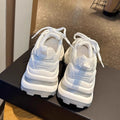 Thick sole silver dad shoes women's 2025 spring and summer new breathable heightened internet celebrity street ins trendy casual sports shoes