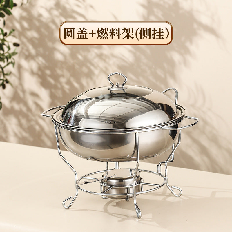 Thickened buffet stove cross-border hot-selling stainless steel round insulation stove restaurant commercial heated buffet stove