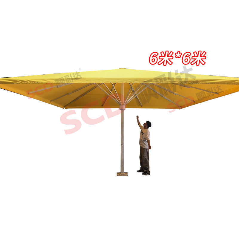 Large electric square sunshade umbrella for scenic area kindergartens, restaurants, attractions, and schools - outdoor sun protection