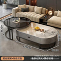 Coffee table living room for homeaccessible luxury oval modern casual type popular glass small tea table slate small apartment accessible luxury