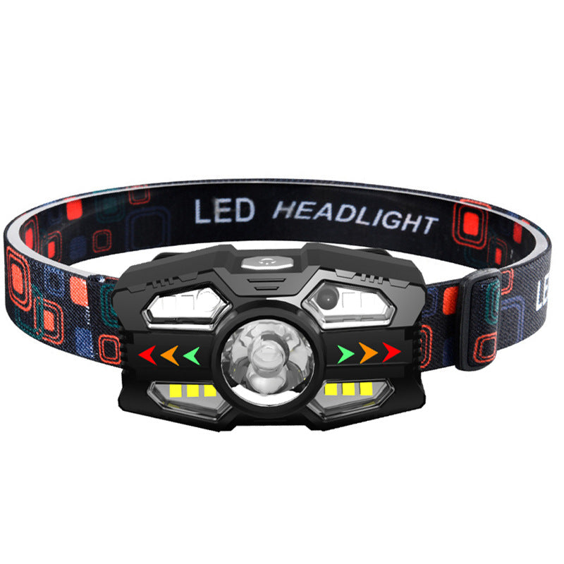 Explosive intelligent induction small headlight, head-mounted flashlight, outdoor portable work light, miner's light, long battery life, fishing light