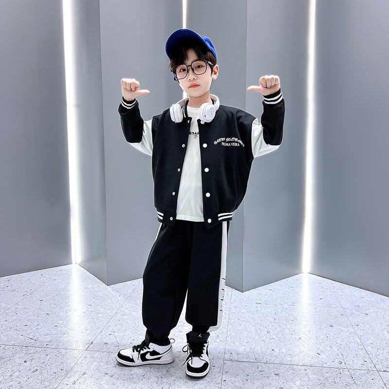 Boys' baseball outfit set - spring/autumn  new style - trendy kids' spring clothes - fashionable baby autumn/winter sportswear