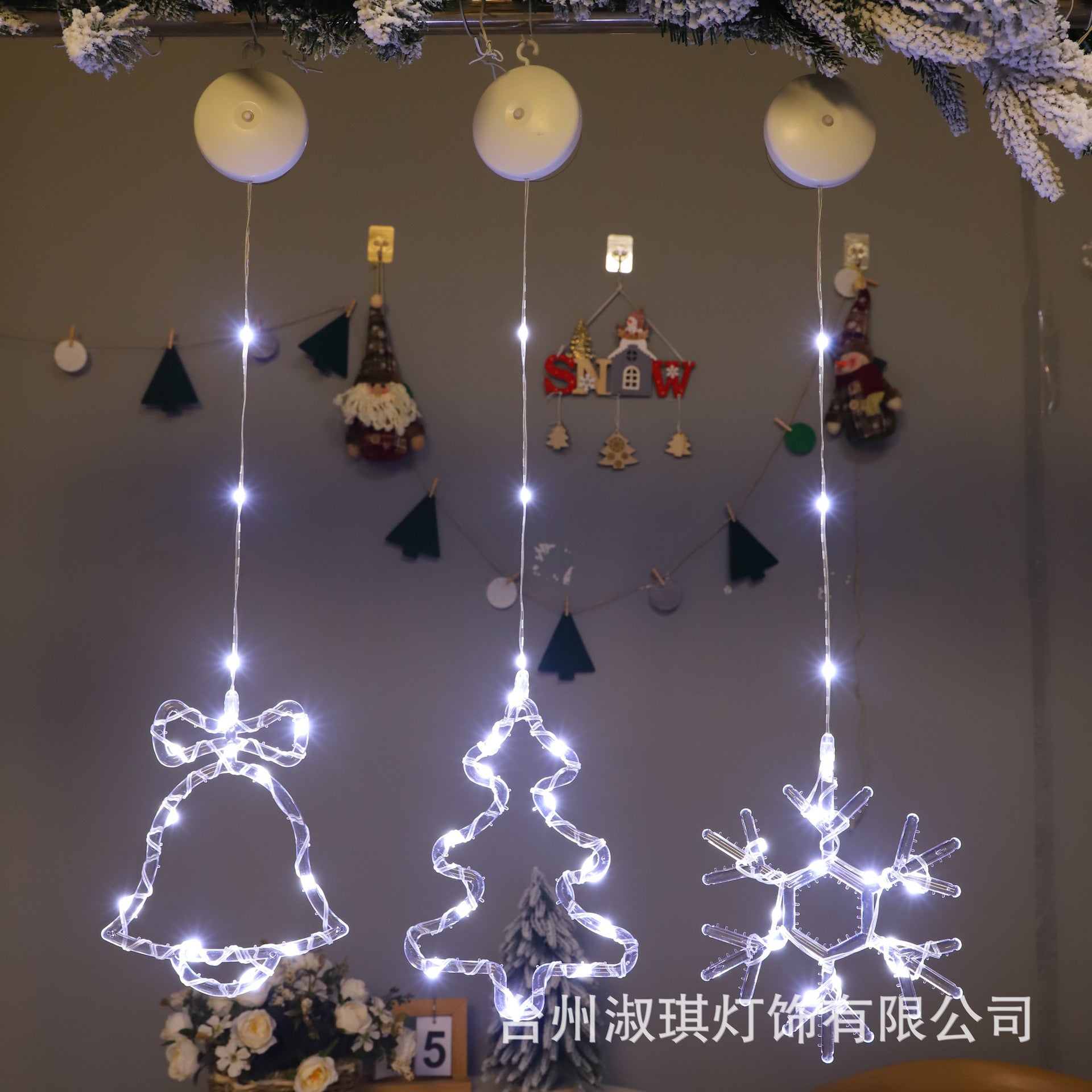 New suction cup battery box curtain light leather line light window bedroom party christmas day decoration star atmosphere light