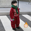 Boys'  hoodie set - autumn/winter outfit for older kids, two-piece set, children's winter fleece-lined korean style premium look
