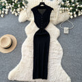 Pure desire style knitting sleeveless silmdress women's summer waist slimming look a-line long skirt goddess elegant skirt