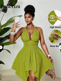 elegant jacquard knit high-stretch halter dress summer party backless dress
