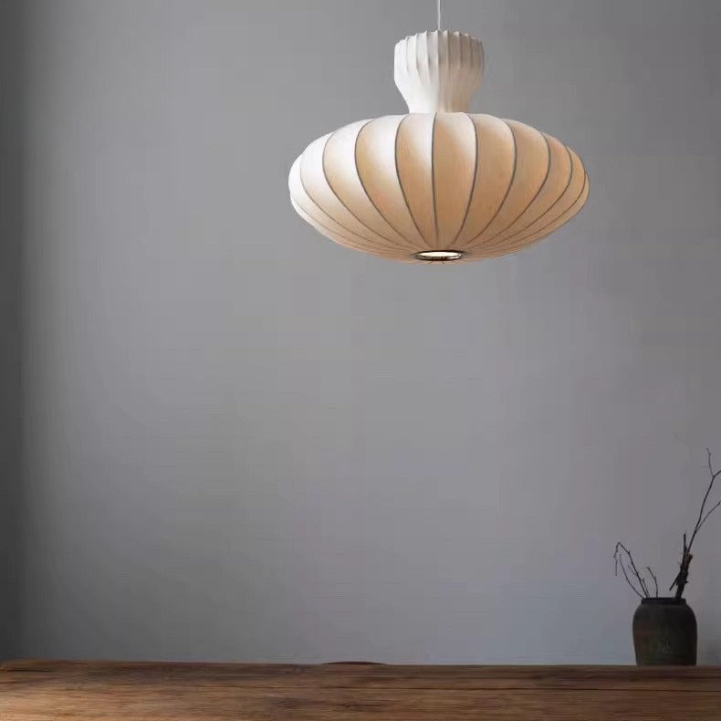 Wabi-sabi wind restaurant chandelier bedroom Japanese retro silk lamp B & B new Chinese mushroom creative chandelier