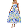 Amazon fashion floral dress women's  summer new ruffle flowy beach vacation dress