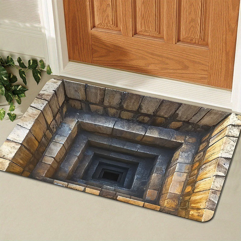 visual trap floor mat flannelfor home bathroom toilet absorbent non-slip mat entrance door mat