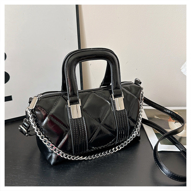 Cross-border casual retro diamond embroidered thread bag 2025 new pillow bag fashionable versatile handbag single shoulder messenger bag