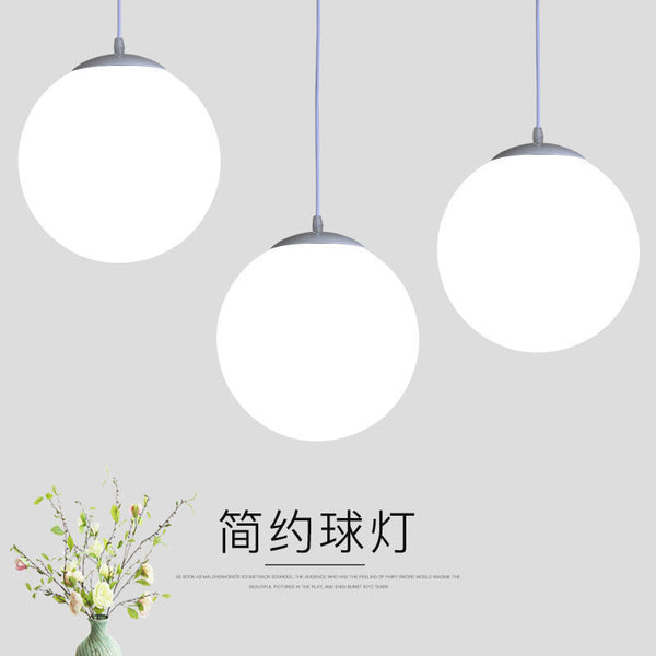 Simple modern restaurant round ball chandelier single head round bar clothing store staircase aisle shopping mall large ball lamp
