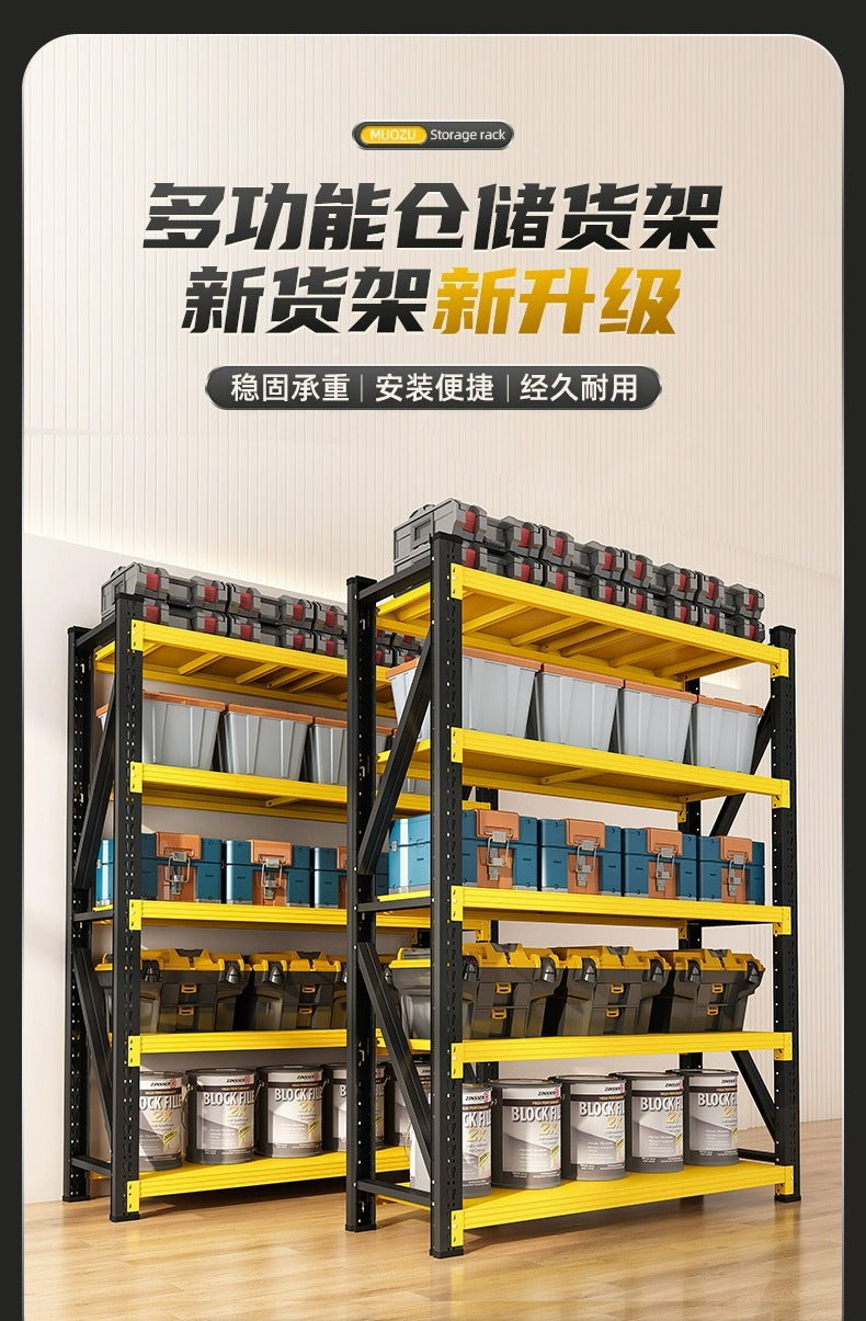 Commercial warehouse shelving unit, multi-tier storage rack, home basement supermarket express delivery display shelf, freestanding heavy-duty storage rack