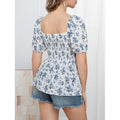 code new arrival  original women's eleganceprinting square collar tops