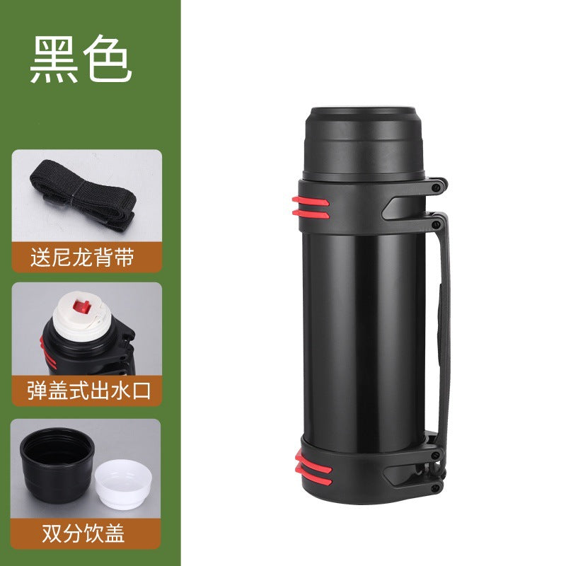 Large capacity stainless steel travel kettle 304 outdoor sports insulated hot and cold water bottle household thermos advertising gift