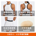 quick-drying yoga one-piece skirt with breast pads, color-blocked pleated skirt, high-elastic anti-exposure golf tennis skirt for women