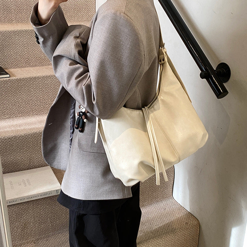 Foreign trade casual retro large-capacity bag women's 2025 new autumn and winter commuter shoulder messenger bag fashionable dumpling bag