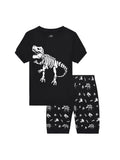 Glow-in-the-dark foreign trade cross-border children's clothing and home wear supply   classic dinosaur short-sleeved shorts suit