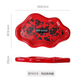 Minimalist style new year red snack tray dried fruit plate living room bedroom desktop organizer office glasses storage tray