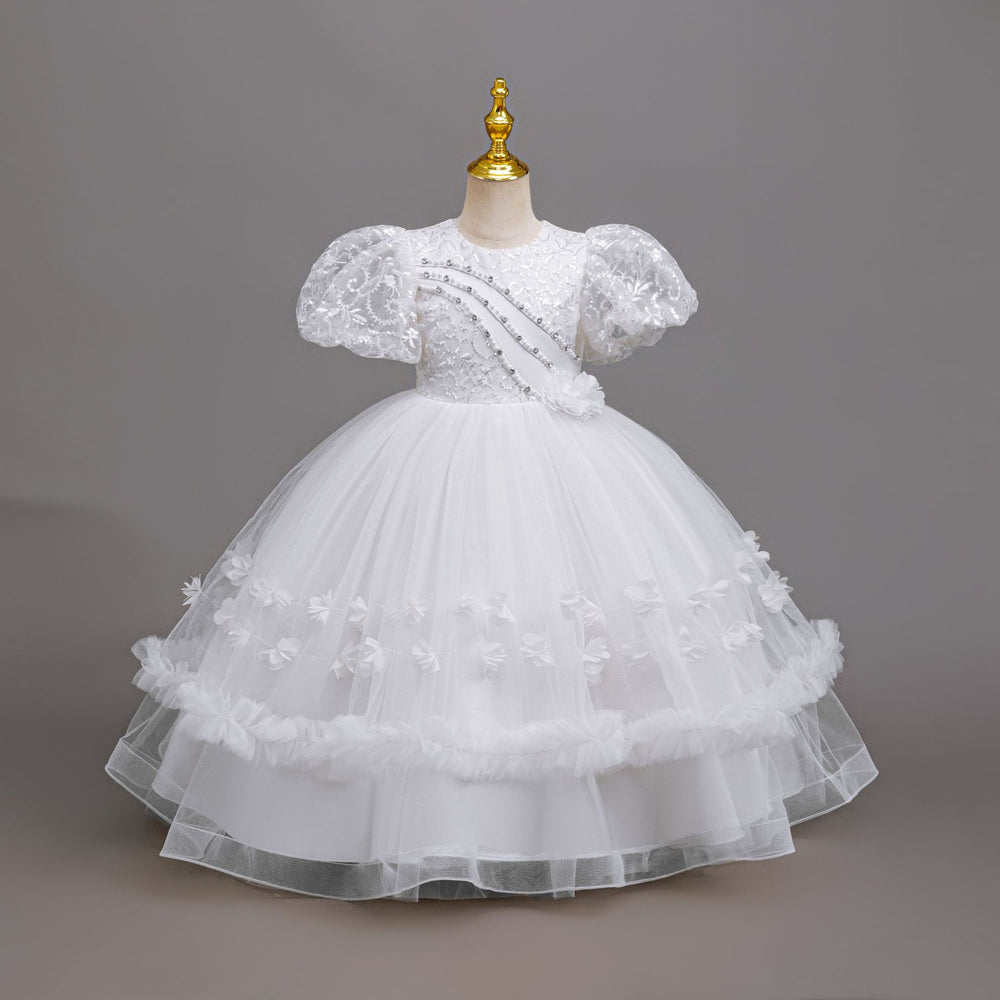 Ready-to-ship new children's formal dress sequin wedding princess dress little girl birthday party dress kids dress