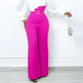 Am220853new arrivalplaid breathable casual pants asymmetrical waistband women's micro-flared pantswoman dress