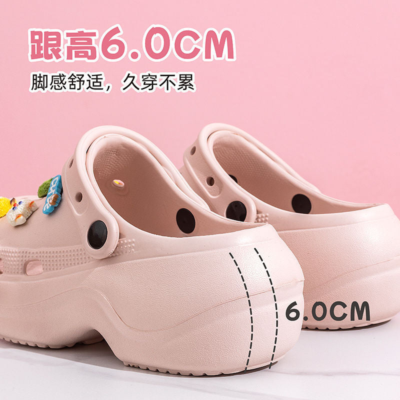 2025 new platform clogs for women - closed toe, non-slip, odor-resistant, comfortable summer fashion slides for outdoor wear