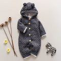 Baby knitting one-piece hoodie spring & fallnewborn clothing male and female baby sweater cute heattech romper 03