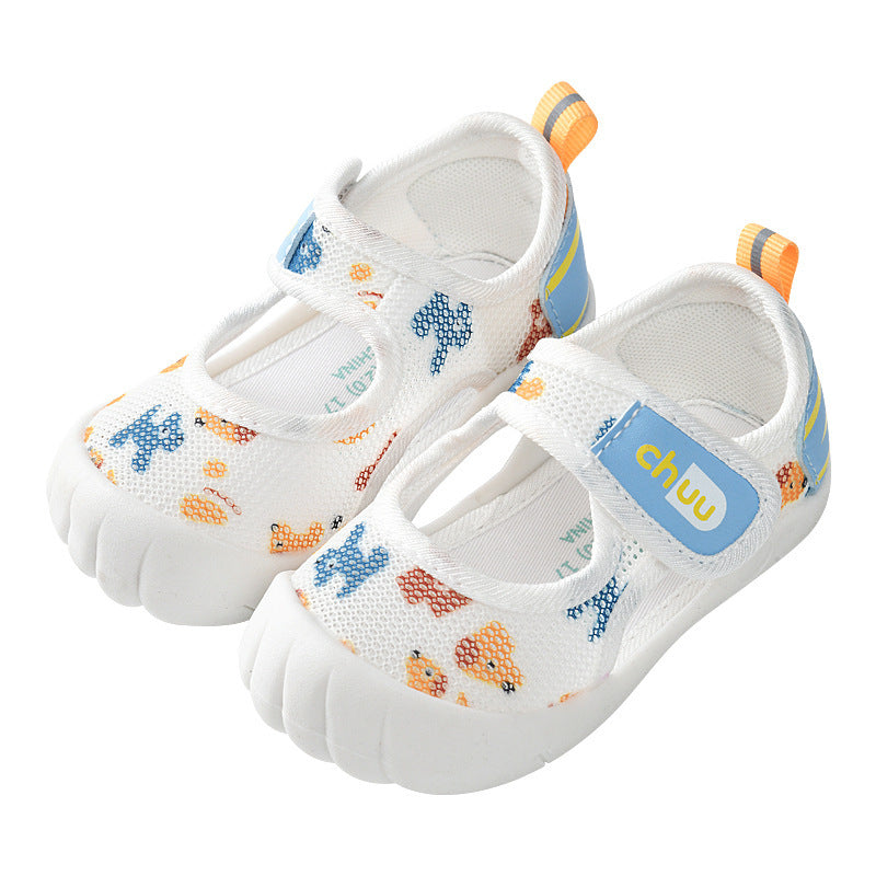 Baby sandals for boys, summer first walker shoes, 0-1-2 years old infant anti-slip soft sole mesh shoes for babies and toddlers, baby girl shoes