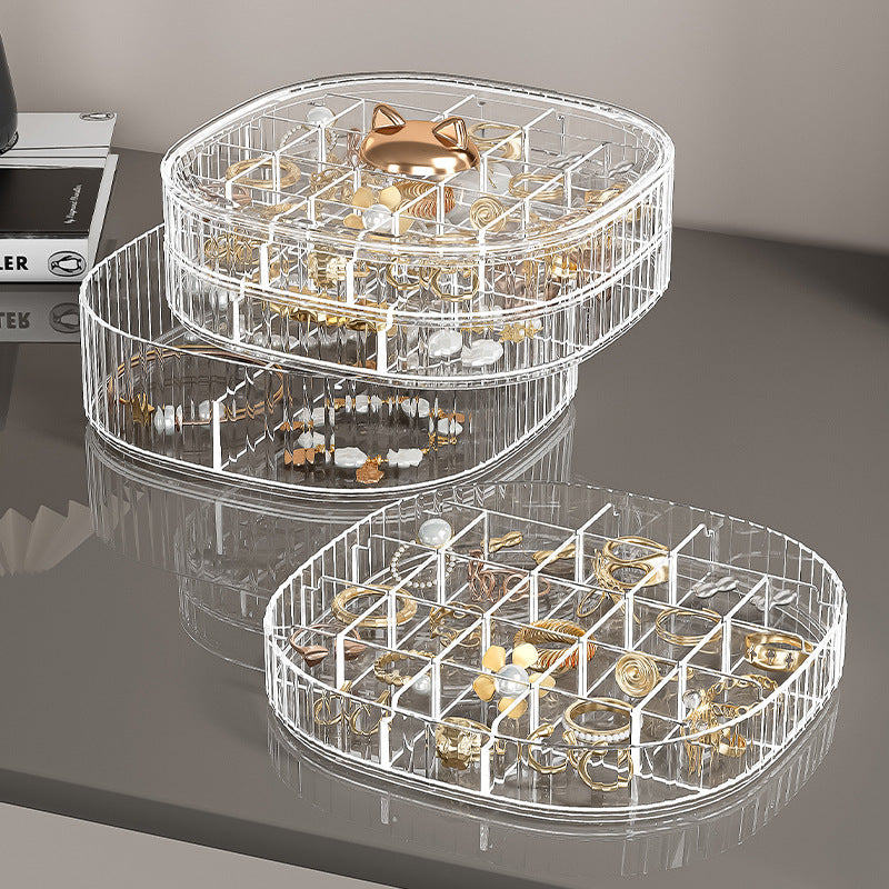 Liheng transparent storage box can be stacked with jewelry storage box, multi-layer princess ins style jewelry hairpin, small jewelry box.