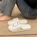 2024new arrival women's summer cartoon big bear home thick sole one-word casual beach slippers for women