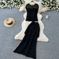 Lazy style cut outknitting skirt two-piece set women's summersense of design silmslimming lookclassy sense work clothingsuit