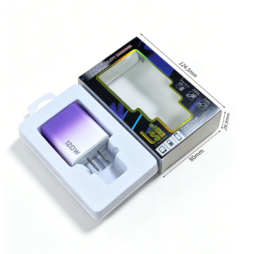 Wow customized 120w fast charging charging head dual usb + dual type-c multi-port charging suitable for apple and android phones