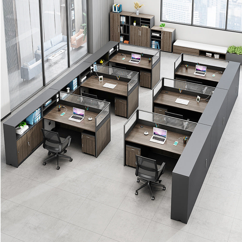 Saint li staff office desk and chair set - minimalist modern computer desk, office financial partition desk
