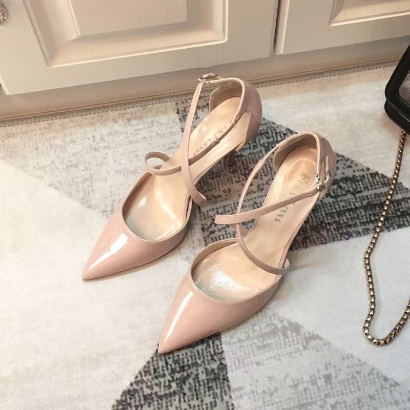 2025 summer new arrivals: sexy pointed-toe, versatile criss-cross strap, low-cut, closed-toe, buckled, hollow-out high heel sandals